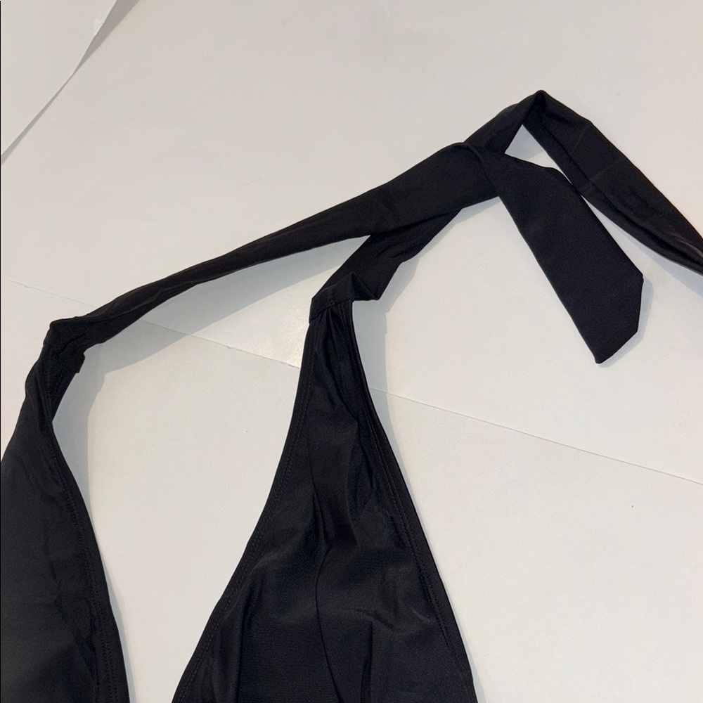AI'MAGE Womens Halter One Piece Swimsuits Deep V Neck Tummy Control Black XL NWT - Picture 14 of 16